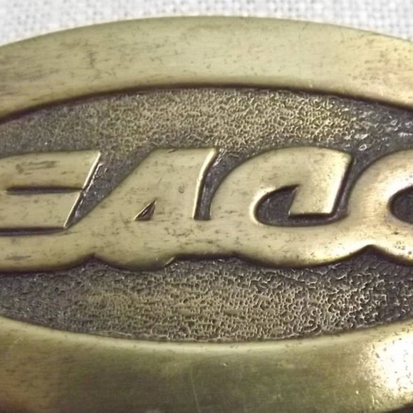 Vintage Esco Distressed Brass Oval Belt Buckle - Picture 8 of 8